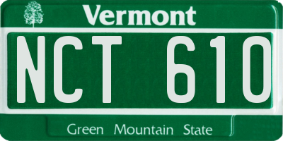 VT license plate NCT610