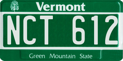 VT license plate NCT612