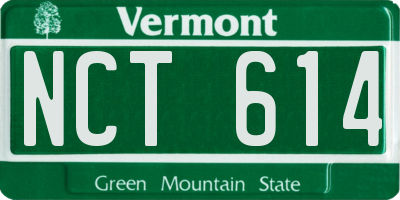 VT license plate NCT614