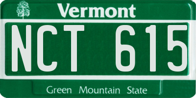 VT license plate NCT615