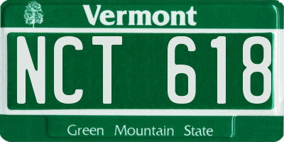 VT license plate NCT618