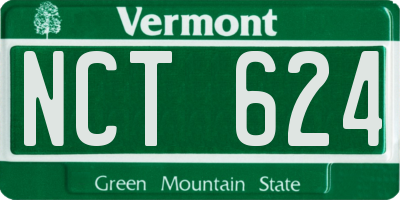 VT license plate NCT624