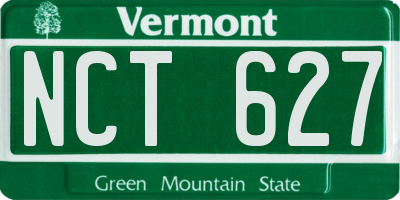 VT license plate NCT627