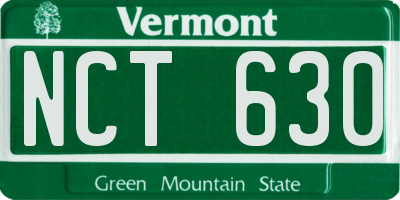 VT license plate NCT630