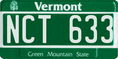 VT license plate NCT633