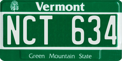 VT license plate NCT634