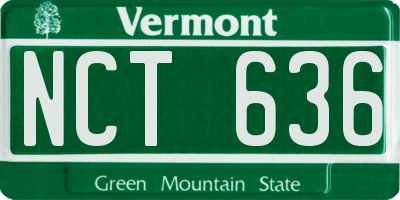 VT license plate NCT636