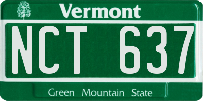 VT license plate NCT637