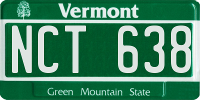 VT license plate NCT638