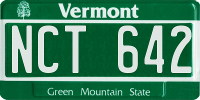 VT license plate NCT642