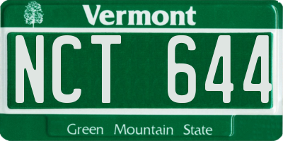 VT license plate NCT644