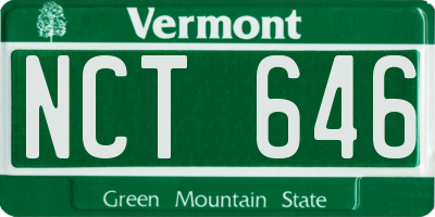 VT license plate NCT646