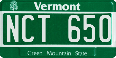 VT license plate NCT650
