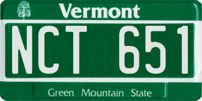 VT license plate NCT651