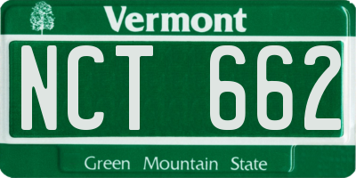 VT license plate NCT662
