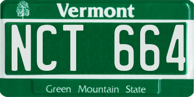 VT license plate NCT664