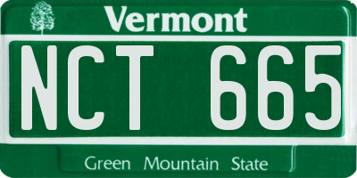 VT license plate NCT665