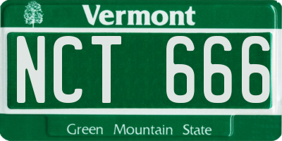 VT license plate NCT666
