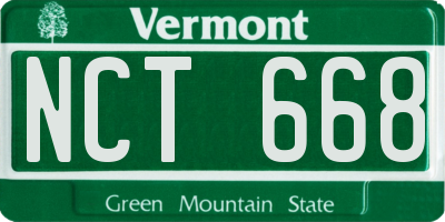 VT license plate NCT668