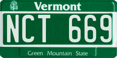 VT license plate NCT669