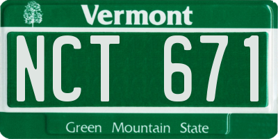 VT license plate NCT671