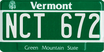 VT license plate NCT672
