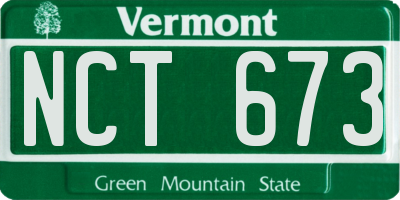 VT license plate NCT673
