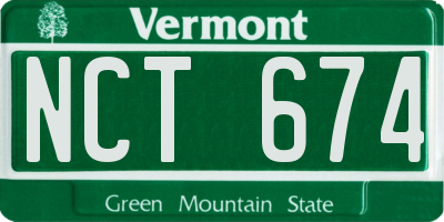 VT license plate NCT674
