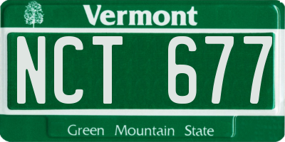 VT license plate NCT677