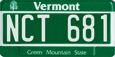 VT license plate NCT681
