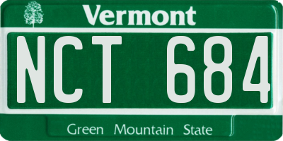 VT license plate NCT684