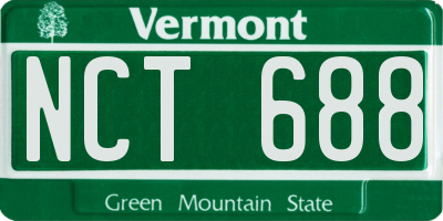 VT license plate NCT688