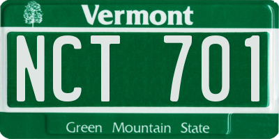 VT license plate NCT701