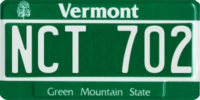 VT license plate NCT702