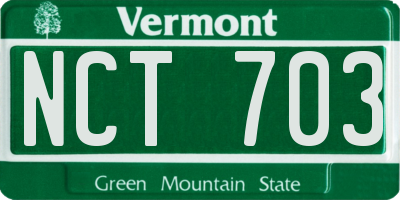 VT license plate NCT703
