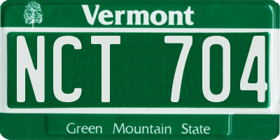 VT license plate NCT704
