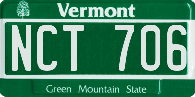 VT license plate NCT706