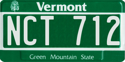 VT license plate NCT712