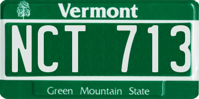 VT license plate NCT713