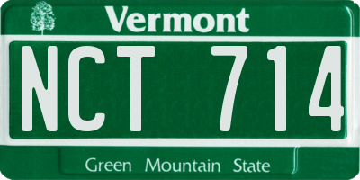 VT license plate NCT714