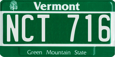 VT license plate NCT716