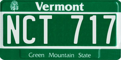 VT license plate NCT717