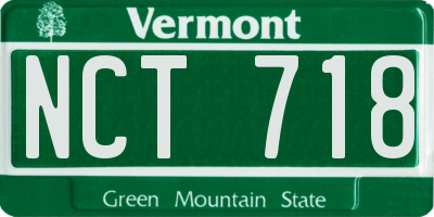 VT license plate NCT718