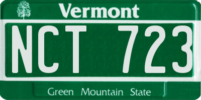 VT license plate NCT723