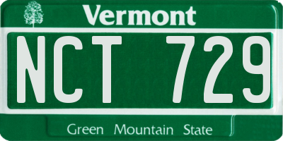 VT license plate NCT729