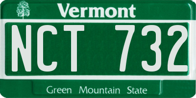 VT license plate NCT732