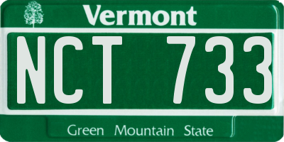 VT license plate NCT733