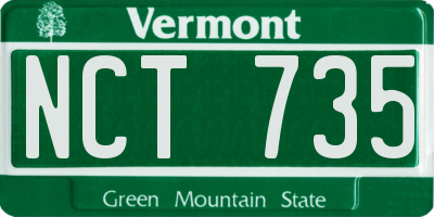 VT license plate NCT735