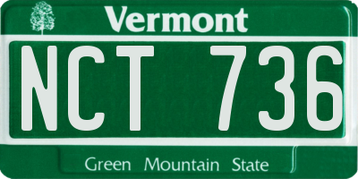 VT license plate NCT736