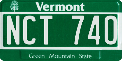 VT license plate NCT740